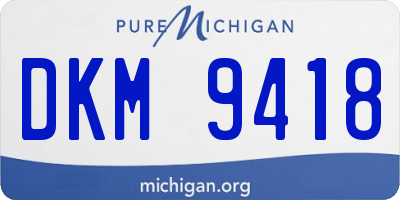 MI license plate DKM9418