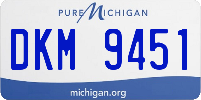 MI license plate DKM9451