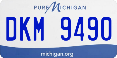 MI license plate DKM9490
