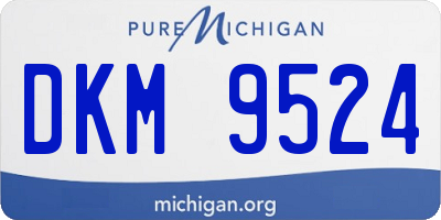 MI license plate DKM9524