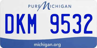 MI license plate DKM9532