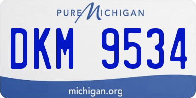 MI license plate DKM9534