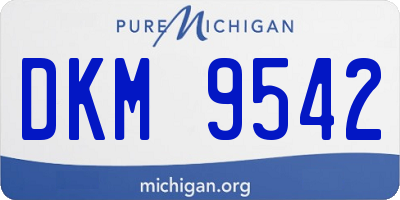 MI license plate DKM9542