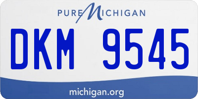 MI license plate DKM9545