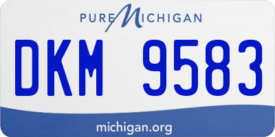 MI license plate DKM9583