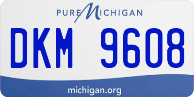 MI license plate DKM9608