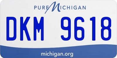 MI license plate DKM9618
