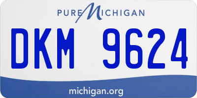 MI license plate DKM9624