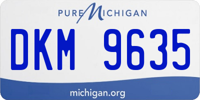 MI license plate DKM9635