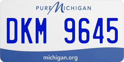 MI license plate DKM9645