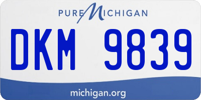 MI license plate DKM9839