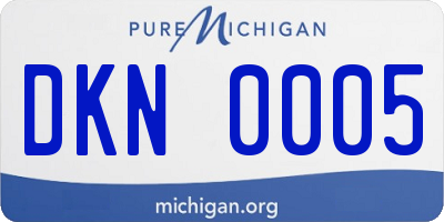MI license plate DKN0005