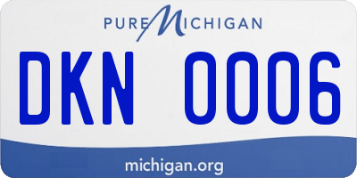 MI license plate DKN0006