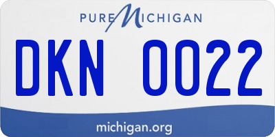 MI license plate DKN0022