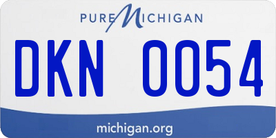 MI license plate DKN0054