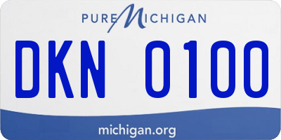 MI license plate DKN0100