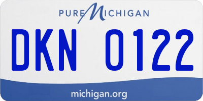 MI license plate DKN0122
