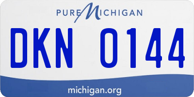 MI license plate DKN0144