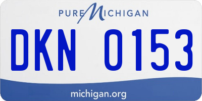 MI license plate DKN0153