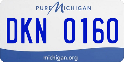 MI license plate DKN0160