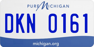 MI license plate DKN0161