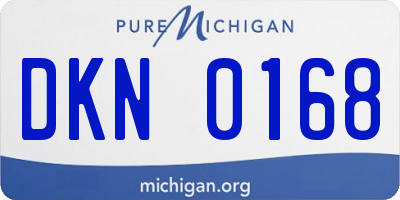 MI license plate DKN0168