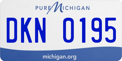 MI license plate DKN0195