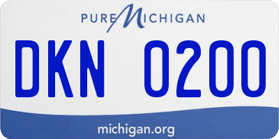 MI license plate DKN0200