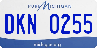 MI license plate DKN0255