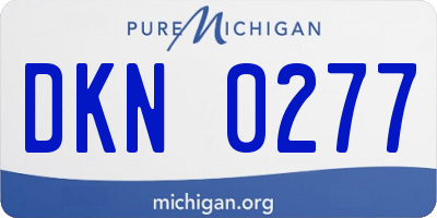 MI license plate DKN0277