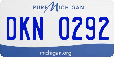 MI license plate DKN0292