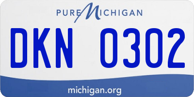 MI license plate DKN0302