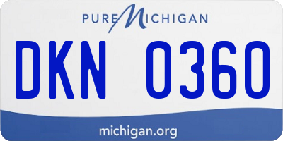 MI license plate DKN0360