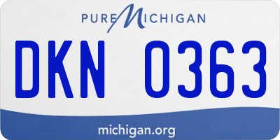 MI license plate DKN0363