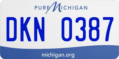 MI license plate DKN0387