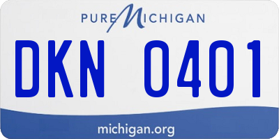 MI license plate DKN0401