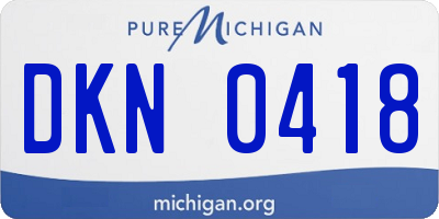 MI license plate DKN0418