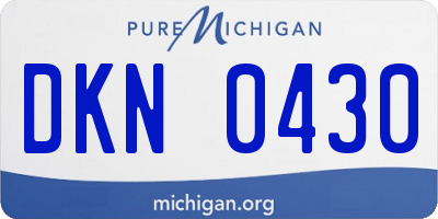 MI license plate DKN0430