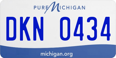 MI license plate DKN0434