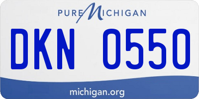 MI license plate DKN0550