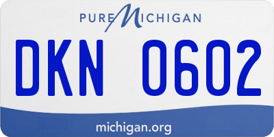 MI license plate DKN0602