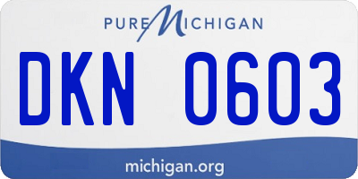 MI license plate DKN0603