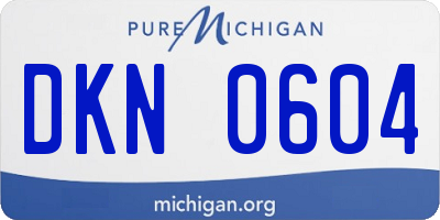MI license plate DKN0604