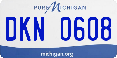 MI license plate DKN0608