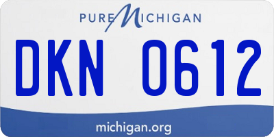MI license plate DKN0612