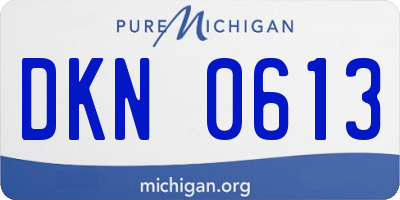 MI license plate DKN0613