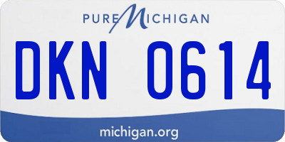 MI license plate DKN0614