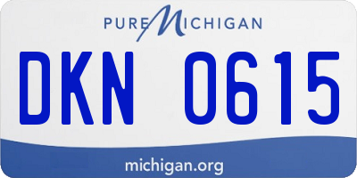 MI license plate DKN0615