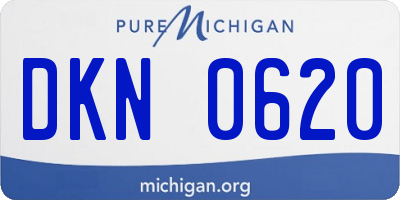 MI license plate DKN0620