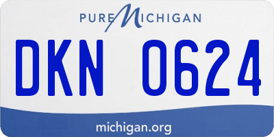 MI license plate DKN0624